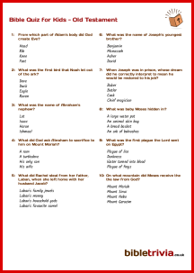 Bible Quiz for Kids - Old Testament - Bible Trivia Quiz