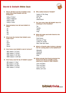 David & Goliath - Bible Trivia Quiz