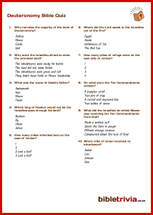 Deuteronomy - Bible Trivia Quiz