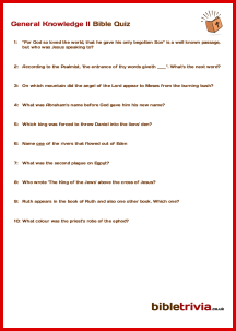 General Knowledge II - Bible Trivia Quiz