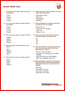 Josiah - Bible Trivia Quiz