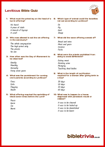 Leviticus - Bible Trivia Quiz