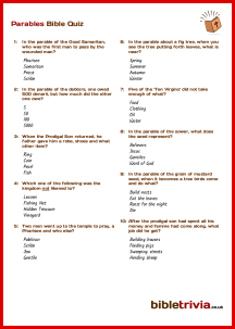 Parables - Bible Trivia Quiz