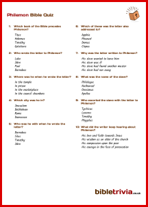 Philemon - Bible Trivia Quiz