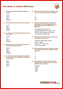 The Book of Joshua - Bible Trivia Quiz