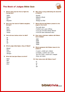 The Book of Judges - Bible Trivia Quiz