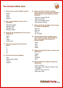 The Exodus - Bible Trivia Quiz