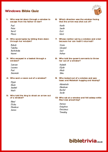 Windows - Bible Trivia Quiz